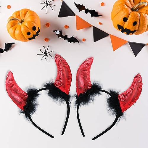 INHEMING 2 pcs Diadema de Cuerno de Diablo, Cuernos Halloween Demonio, Orejas Diablo Diadema,para Carnaval, Halloween, Fiesta, decoración de disfraces