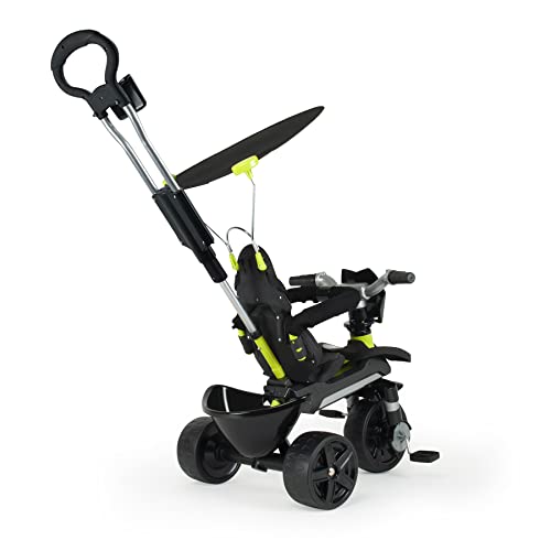 INJUSA - Triciclo Sport Baby Green, para Niños de +10 Meses, con Mango de Dirección Parental, Parasol, Chasis de Aluminio, Cubiertas de Goma en Ruedas y Asiento con Cinturón