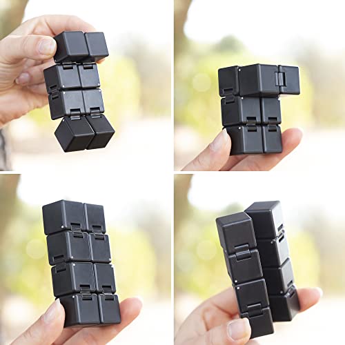 InnovaGoods Kubraniac Rubik's Cube, Anti-Stress Cube, Infinity Rubik's Cube, Original Rubik's Cube, Multiposition Anti-Stress Toy, Relaxation Cube, 8 Mini Cubes, 6+ Years, Color Black