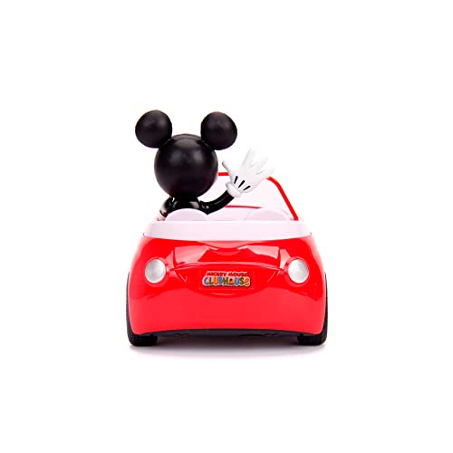 Jada Toys - Vehículo Radiocontrol de Mickey Roadster Race, Incluye Mando y Figura, para Niños a Partir de 3 Años - 19 cm