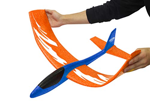 Jamara-460486 Planeador de Espuma 2 en 1 Pilo XL, superligero (160 g), Casi Indestructible, Altura de Cola para Vuelo en Bucle o Deslizamiento, envergadura de 86 cm, Color Azul (460486)