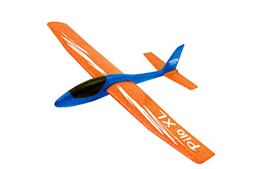 Jamara-460486 Planeador de Espuma 2 en 1 Pilo XL, superligero (160 g), Casi Indestructible, Altura de Cola para Vuelo en Bucle o Deslizamiento, envergadura de 86 cm, Color Azul (460486)