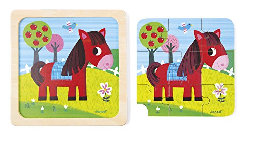 Janod J07063 Wooden puzzle 9 pieces, Tornado Horse