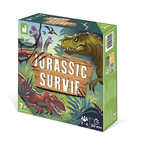 Janod - Jurassic Survie Mesa Infantil Educativo colaborativo – Juego para la Familia – Idioma francés – A Partir de 7 años - J02459