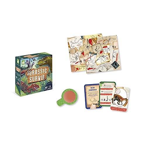 Janod - Jurassic Survie Mesa Infantil Educativo colaborativo – Juego para la Familia – Idioma francés – A Partir de 7 años - J02459