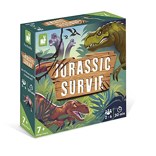 Janod - Jurassic Survie Mesa Infantil Educativo colaborativo – Juego para la Familia – Idioma francés – A Partir de 7 años - J02459