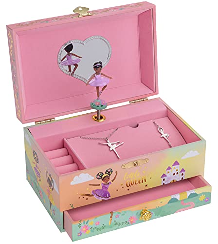 Jewelkeeper - Caja Musical de Bailarina y joyero de Pequeñas Niñas - 3 regalos de Bailarina para niñas - diseño de la Pequeña Reina