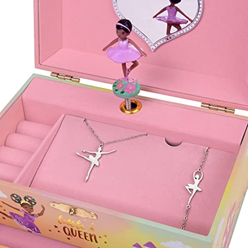 Jewelkeeper - Caja Musical de Bailarina y joyero de Pequeñas Niñas - 3 regalos de Bailarina para niñas - diseño de la Pequeña Reina