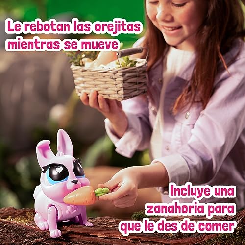 Jiggly Pets - My Walking Rabbit, Pixie The Rabbit, Conejito Interactivo, Mascota de Goma blandita Que anda y Canta, con Efectos de Sonido, Juguete para niños y niñas Desde 4 años, Famosa, (JGG01000)