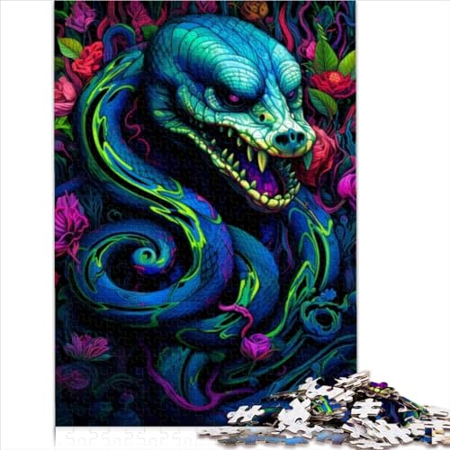 Jigsaw Puzzle for Kids Colorful Art Snake 1000 Pieces Jigsaw Puzzles for Adults Puzzles Premium 100% Recycled Board for Adults & Kids Age 12 Years Up Puzzles Gifts （26x38cm）