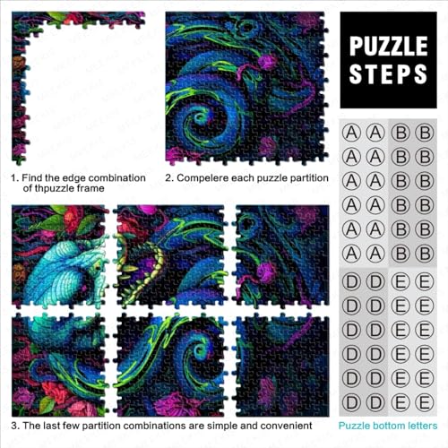 Jigsaw Puzzle for Kids Colorful Art Snake 1000 Pieces Jigsaw Puzzles for Adults Puzzles Premium 100% Recycled Board for Adults & Kids Age 12 Years Up Puzzles Gifts （26x38cm）