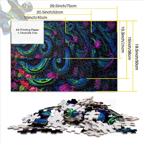 Jigsaw Puzzle for Kids Colorful Art Snake 1000 Pieces Jigsaw Puzzles for Adults Puzzles Premium 100% Recycled Board for Adults & Kids Age 12 Years Up Puzzles Gifts （26x38cm）