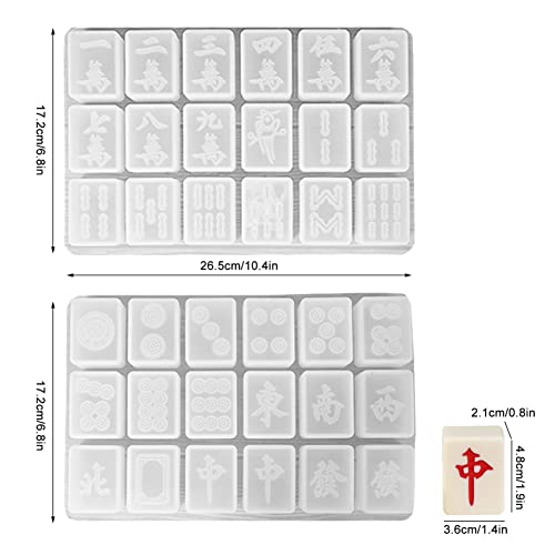 Jildouf MolMahjong | MolMahjong Tradicional Chino - 2 Silicona para proyectos Manualidades Bricolaje, Juego Mahjong, Adornos Mahjong