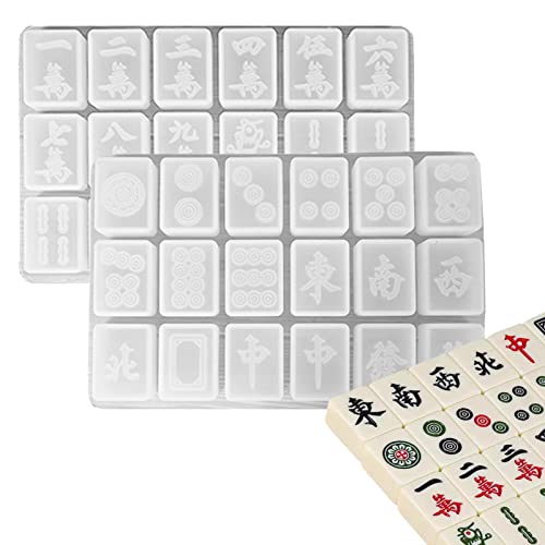 Jildouf MolMahjong | MolMahjong Tradicional Chino - 2 Silicona para proyectos Manualidades Bricolaje, Juego Mahjong, Adornos Mahjong