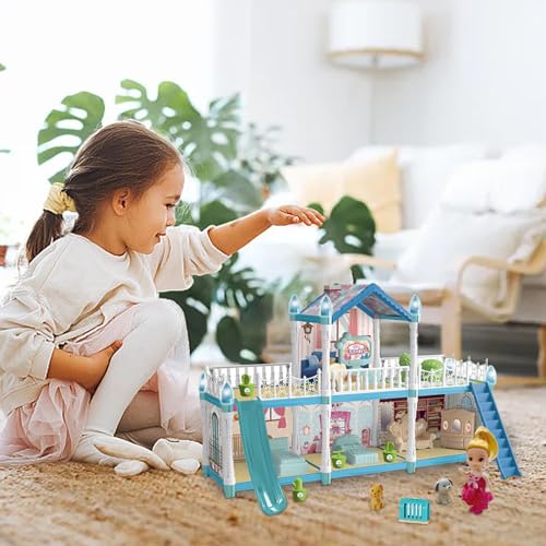 JINGAN Juguetes de construcción de Princesas de Castillo para niñas, Juego de Castillo para niñas,Juego de Castillo Realista - Castillo para niñas Resistente y Estable con Ambiente Acogedor