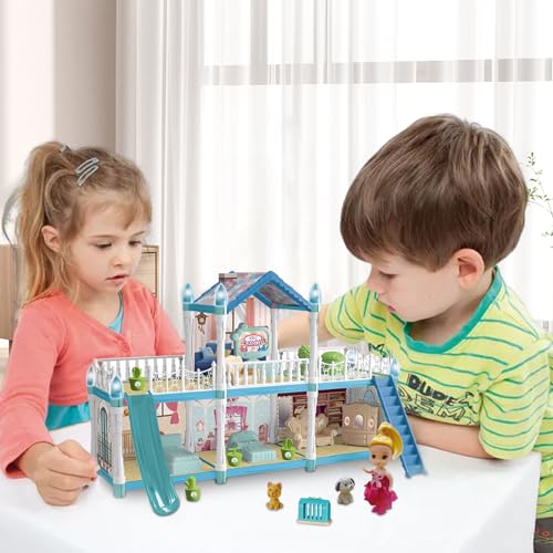 JINGAN Juguetes de construcción de Princesas de Castillo para niñas, Juego de Castillo para niñas,Juego de Castillo Realista - Castillo para niñas Resistente y Estable con Ambiente Acogedor