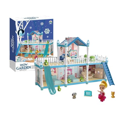 JINGAN Juguetes de construcción de Princesas de Castillo para niñas, Juego de Castillo para niñas,Juego de Castillo Realista - Castillo para niñas Resistente y Estable con Ambiente Acogedor