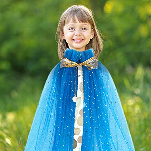 JINGAN princesa para niñas, juego 7 piezas Princess Cape Set Dress Up Clothes, juego joyas, accesorios para trajes capa para niñas para cosplay fiestas para niñas