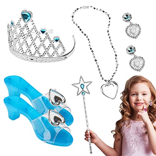 JINGAN Princesa,Juego Vestir Princesa Juego Rol para Niñas | La Princesa Finge Jugar con Juguetes Chica con Pendientes Collar