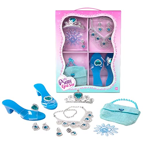 JINGAN Vestir Princesa para Niños - Kit Zapatos Princesa y Joyería Corona para Niña | Zapatos Vestir para Niños Pequeños, Corona, Joyería, Juguetes