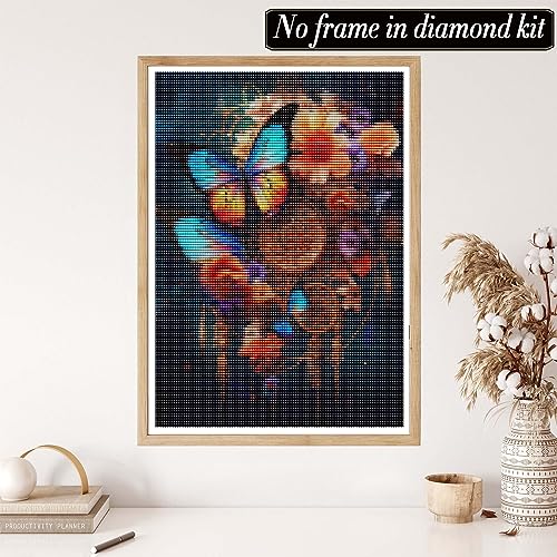 Joechie DIY Diamond Painting Kit Completo, Redes de Ensueño Diamante Kits de Arte para Adultos Principiante, DIY 5D Mariposa Pintura Arte Artesanía para el Hogar Pared Decoración Regalo (30x40cm)