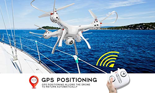 JohnnyLuLu Syma X8 Pro - GPS RC Drone con cámara HD de 720P WiFi FPV Tiempo en Vivo 2.4 GHz 4CH Control Remoto Quadcopter