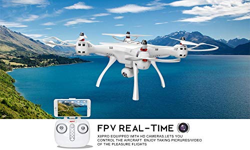 JohnnyLuLu Syma X8 Pro - GPS RC Drone con cámara HD de 720P WiFi FPV Tiempo en Vivo 2.4 GHz 4CH Control Remoto Quadcopter