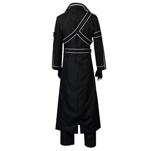 JOJO STYLE Cosplay Trajes Anime Sword Art Online Kirigaya Kazuto Halloween Uniforme Disfraz De Cosplay Ropa Transpirable Incluyendo Toda La Ropa + Accesorios,Negro,XL