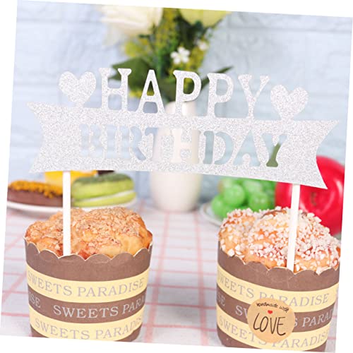 jojofuny 10 Piezas Toppers Suministros De Pastel Pastel De Fiesta Banner Topper Cumpleaños Decoraciones De Pastel De Boda Cumpleaños Niños Postre Topper Carta Pastel Lindo Brillo Cupcake