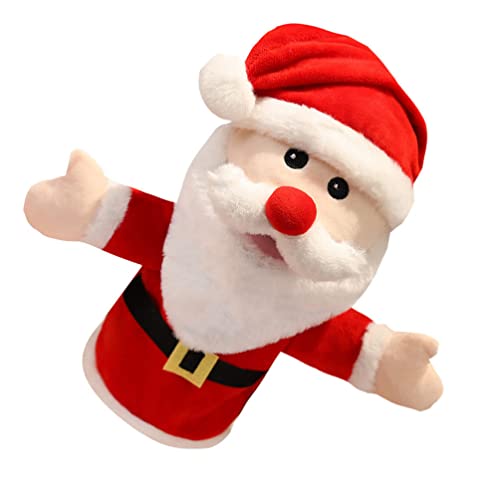 jojofuny Santa Claus Muñeca de Mano Peluche de Santa Juguete para Talend Play Stocking Storytelling Navidad Holiday Party Supplies Regalos para niños pequeños