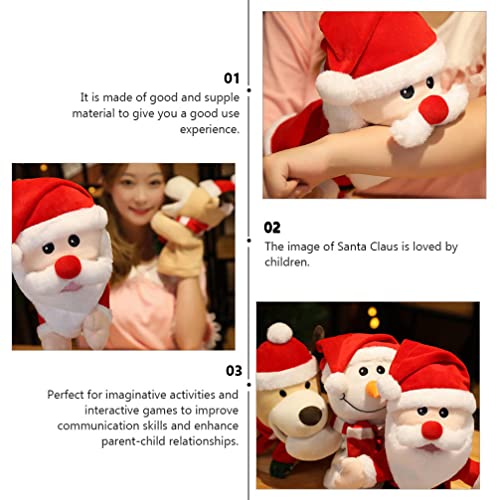 jojofuny Santa Claus Muñeca de Mano Peluche de Santa Juguete para Talend Play Stocking Storytelling Navidad Holiday Party Supplies Regalos para niños pequeños