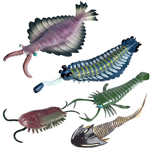 JOKFEICE Figuras de Animales 5 pcs Realista Plástico Organismo Antiguo cámbrico Incluye Anomalocaris, Opabinia etc. Proyecto de Ciencia, Regalo de cumpleaños, Decoración de Pastel para niños