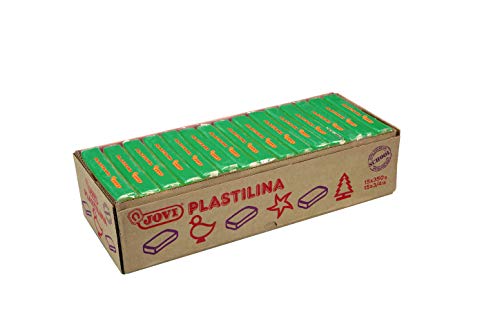 Jovi Caja de plastilina, 15 Pastillas 350 gr, Color Verde Claro (7210)