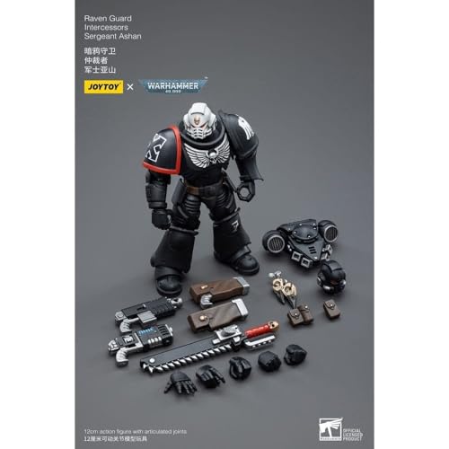 Joy Toy (CN) Warhammer 40k Figura 1/18 Raven Guard Intercesores Sargento Ashan 12 cm