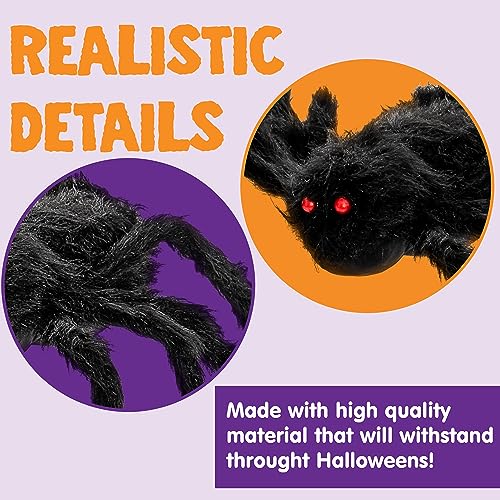 JOYIN 198cm Halloween Hairy Spider Outdoor Decorations, Scary Giant Spider Fake Large Spider Props for Halloween Yard Decorations Party and Outdoor Decor, Black