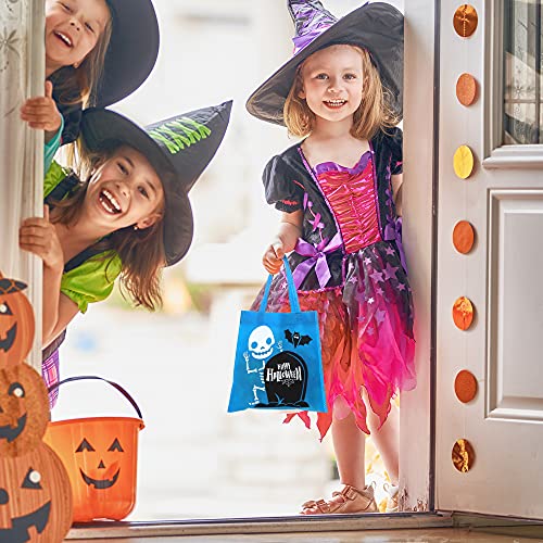 JOYIN 32 bolsas no tejidas de colores para los niños, 6 diseños de bolsas de truco o trato para la fiesta de Halloween, bolsas de caramelos reutilizables, bolsas de golosinas de Halloween