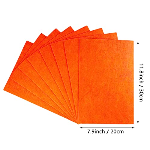 Jtnohx Fieltro Rígido, Hojas de Fieltro para Artesanía de 2mm, Cuadrados de Tela de Fieltro de 20x30cm para Proyectos de Costura (Naranja)