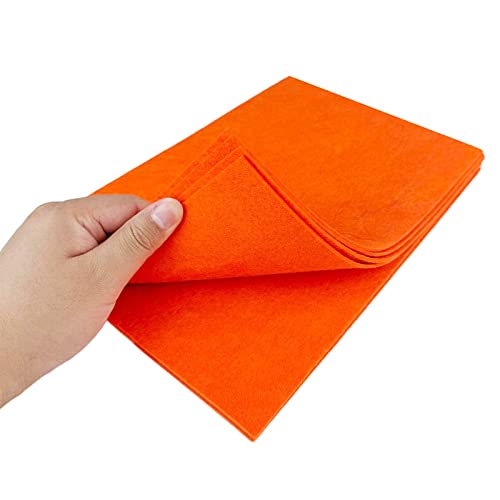 Jtnohx Fieltro Rígido, Hojas de Fieltro para Artesanía de 2mm, Cuadrados de Tela de Fieltro de 20x30cm para Proyectos de Costura (Naranja)