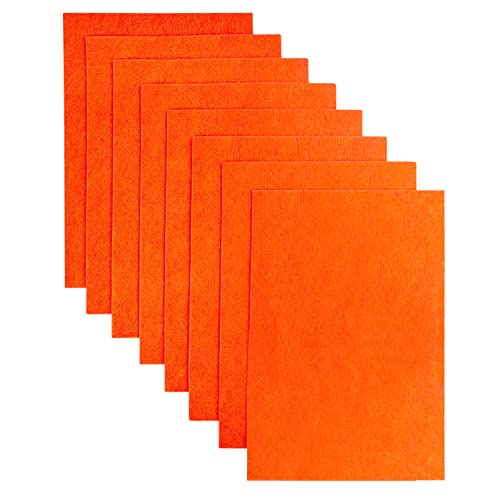 Jtnohx Fieltro Rígido, Hojas de Fieltro para Artesanía de 2mm, Cuadrados de Tela de Fieltro de 20x30cm para Proyectos de Costura (Naranja)