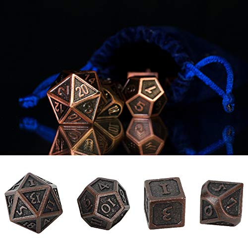 Juego Dados Metal aleación Zinc 7 Piezas, Juego Dados poliédricos Juego Dados D&D Juego de Dados rol para Mazmorras y Dragones RPG DND RPG MTG Juegos Mesa Juego de Cartas de