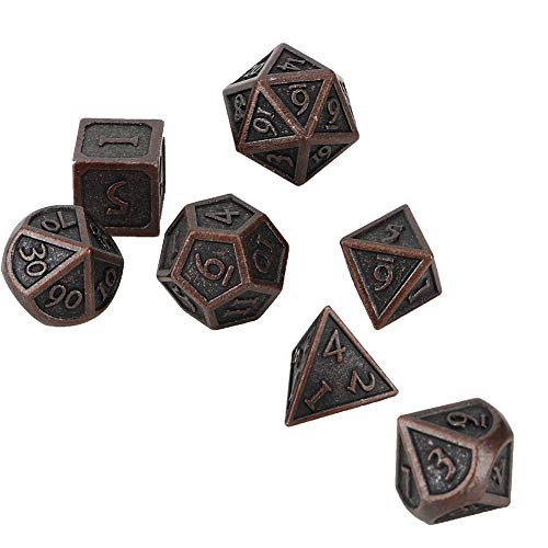 Juego Dados Metal aleación Zinc 7 Piezas, Juego Dados poliédricos Juego Dados D&D Juego de Dados rol para Mazmorras y Dragones RPG DND RPG MTG Juegos Mesa Juego de Cartas de