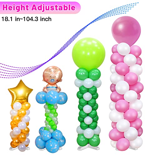 Juego de 2 soportes para globos, soporte para globos kit de soporte para globos bomba de globos metal ajustable, kit de columnas de globos para suelo, kit de columna de globos, fiesta de graduación