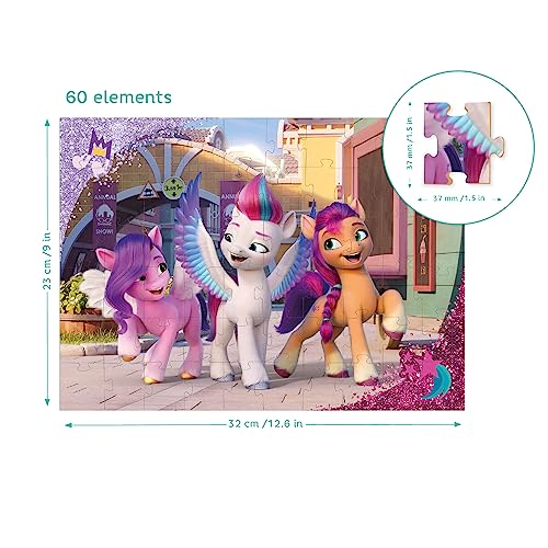 Juego de 4 rompecabezas My Little Pony (200376, 200377, 200378, 200379) para niños de más de 5 años, 60 piezas, regalo educativo perfecto para niños y niñas