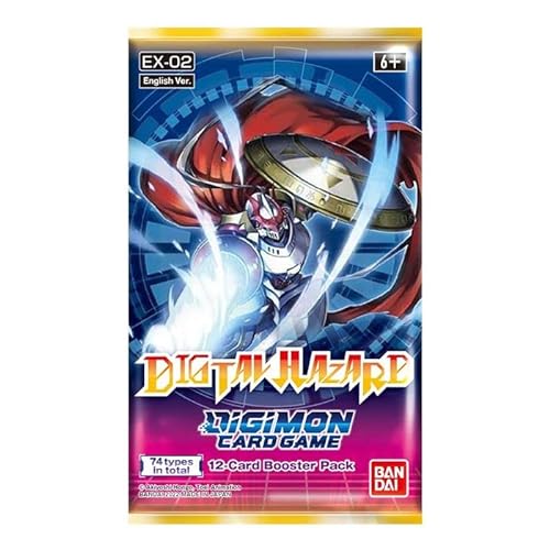 Juego de cartas Digimon: paquete digital de refuerzo de peligro EX-02 (12 cartas) + cargador superior TitanCards®