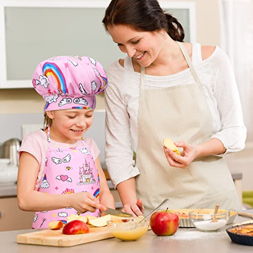 Juego de cocina y repostería para niños, 2 piezas, delantal, gorro de cocinero, disfraz, juego de rol, carrera, juego de rol, disfraz, juguete, Acción de Gracias, niños y niñas