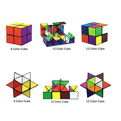 Juego de Cubos mágicos 2 en 1, Multicolor para aliviar el estrés y la ansiedad, 3D Puzzle Magic Star Cube para Adultos y niños