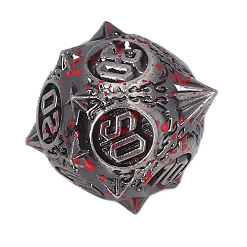 Juego de Dados D&D de Metal, 7 Piezas Juego de Mesa Port¨¢Til Poli¨¦Drico Dados Desplazamiento Equilibrado Juegos de Mesa Vintage Accesorios para Juego de Mazmorras y Dragones (Ensangrentado)