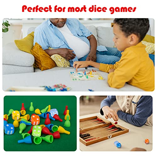 Juego de Dados de 6 Caras 100 Piezas Dados acrílicos opacos de 16 mm para Juegos de Mesa, Juegos de Dados, Juegos matemáticos, con Bolsa de Terciopelo de Regalo, 10 Colores (100pcs 16mm conservas)