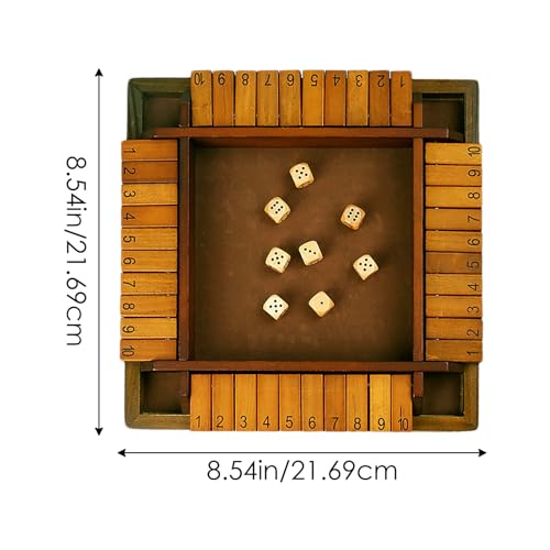 Juego de dados Shut The Box - Juegos de dados de madera - Juegos de mesa, 2-4 jugadores, mejora las habilidades matemáticas y de toma de decisiones para aprender más, proporcionando entretenimiento