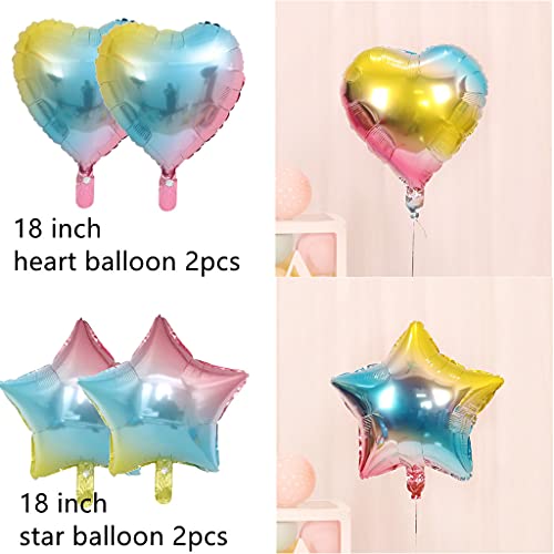 Juego de decoración de 80 cumpleaños para mujer, hombre, arcoíris, decoración de cumpleaños para 80 años, globos con guirnalda de Happy Birthday para género, Reveal, hombre y mujer